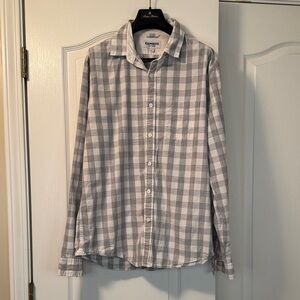 Express Men's Light Gray Checkered Shirt